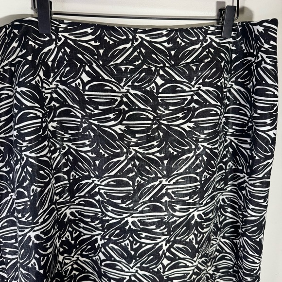 Lafayette 148 Black & White Linen Pencil Skirt Size 18 - Picture 4 of 11